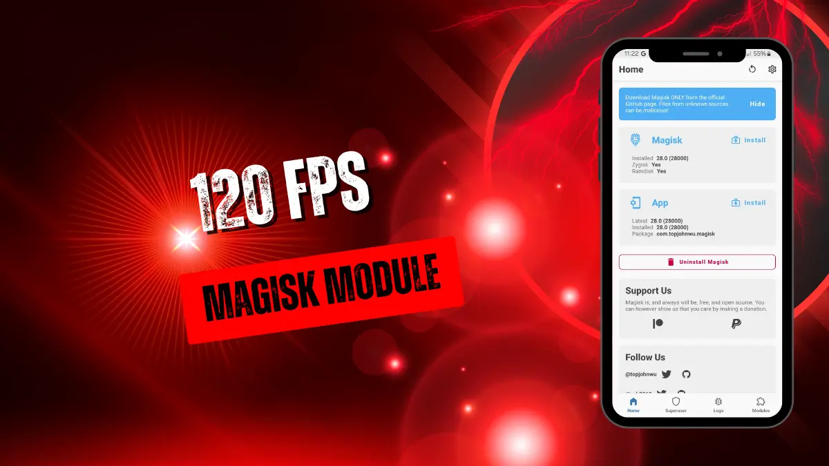 120 FPS Magisk Module Latest 2026 logo