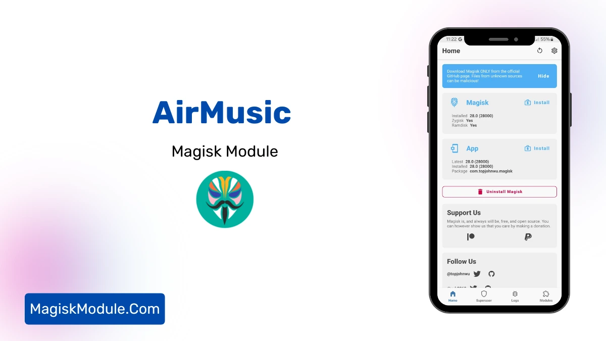 AirMusic Best Android Magisk Module logo