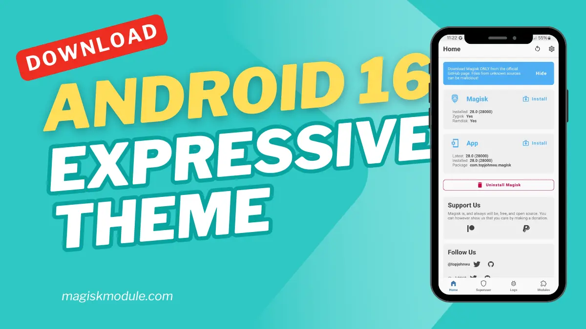 Android 16 Expressive Theme For Any Android logo