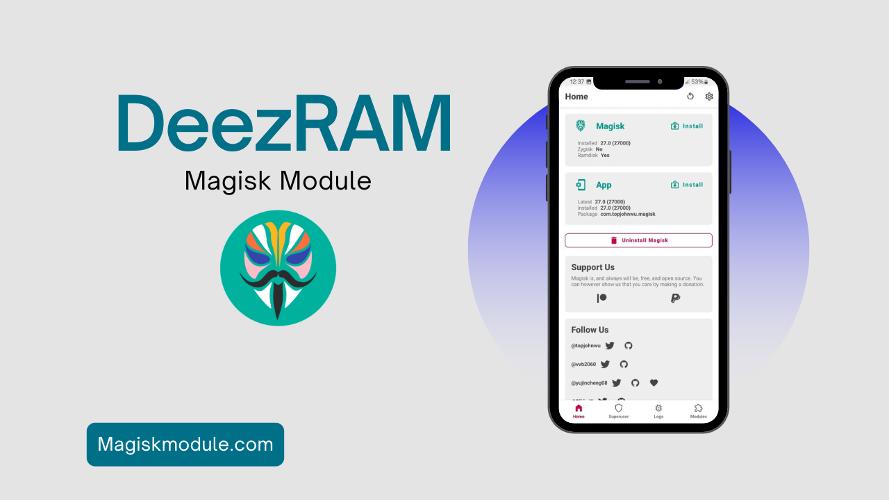 Clean All Apps to Up Free RAM with DeezRAM Magisk Module logo