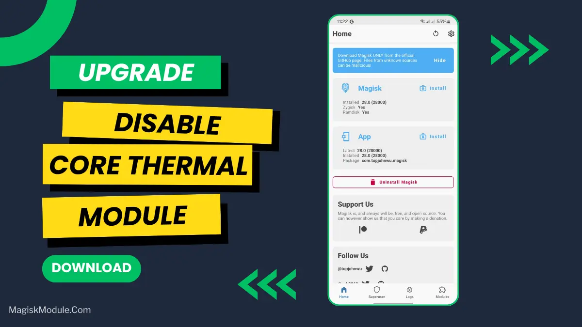 Universal Disable Core Thermal Magisk Module logo