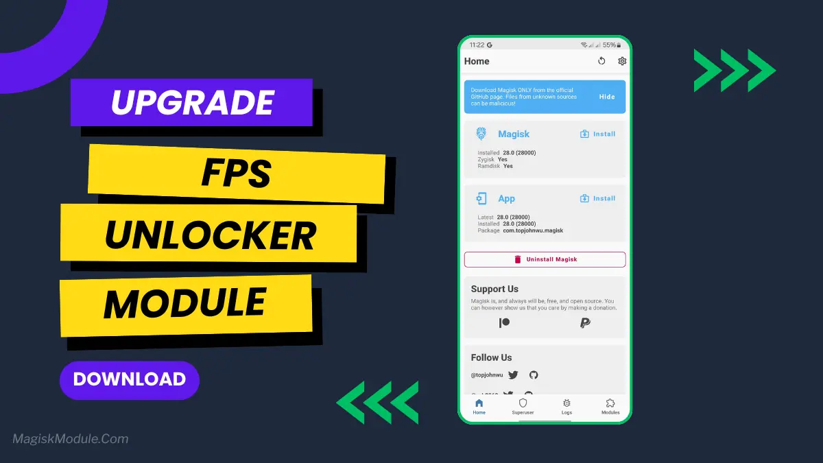 Android FPS Unlocker Magisk Module logo