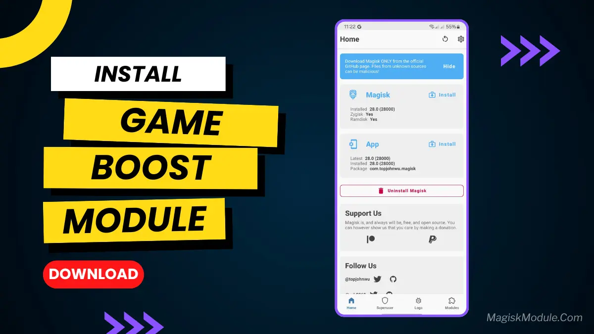 Game Boost Magisk: Finally Fix Android Lag & Boost FPS logo