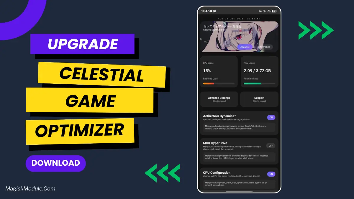 Celestial Game Optimizer (Install Via Magisk / KSU / AxManager) logo
