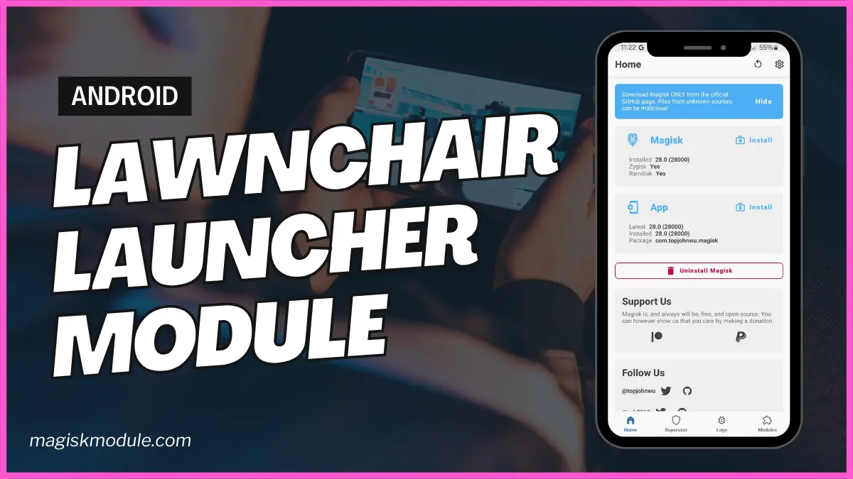 Lawnchair Launcher Magisk Module A12-16 Android logo