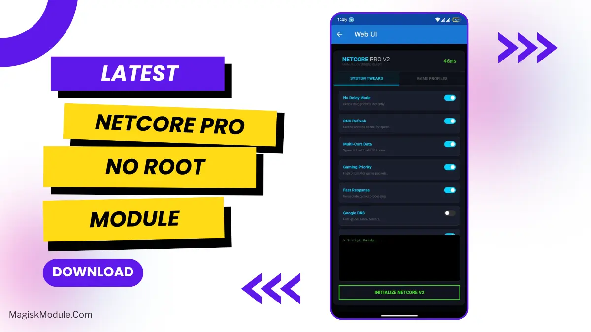 NetCore Pro | Best Net Optimizer Module logo