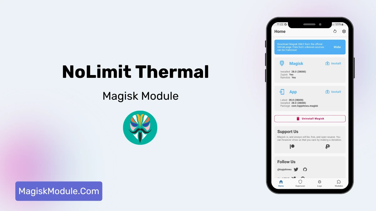 Optimize Kernel And FPS With NoLimit Thermal Magisk Module logo
