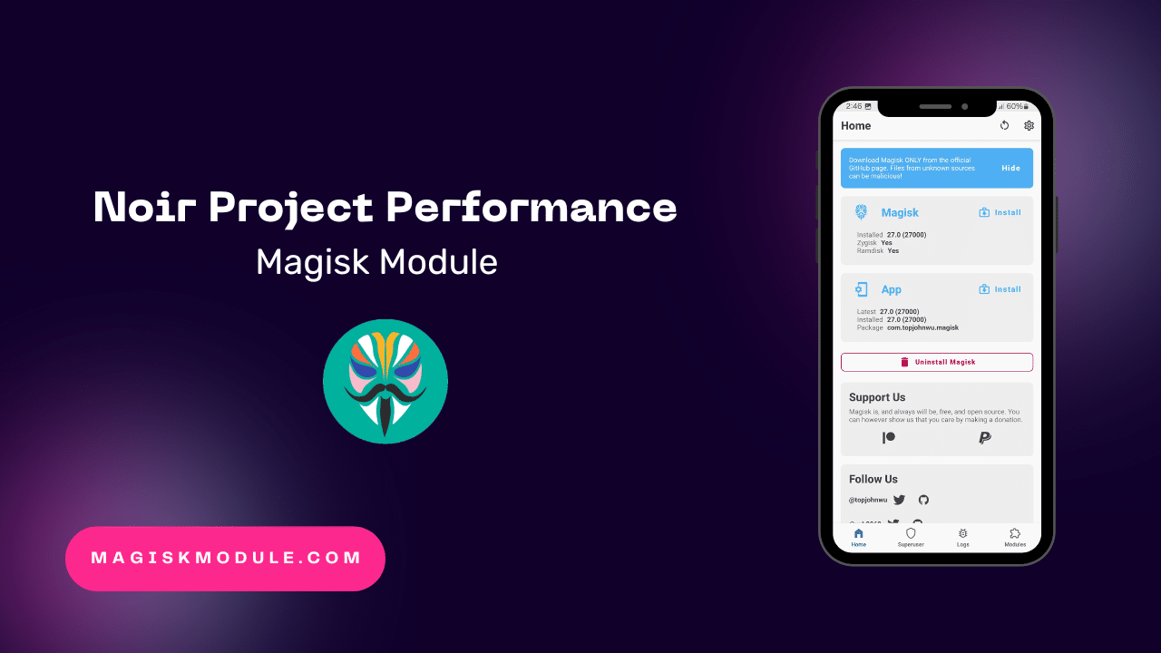Noir Project Performance Magisk Module For Universal MTK logo