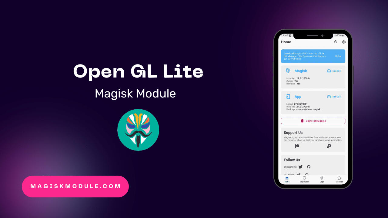 New Rendering Gaming Open GL Lite Magisk Module logo