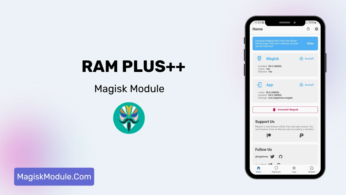 RAM PLUS++ Magisk Module Best For Any Games logo