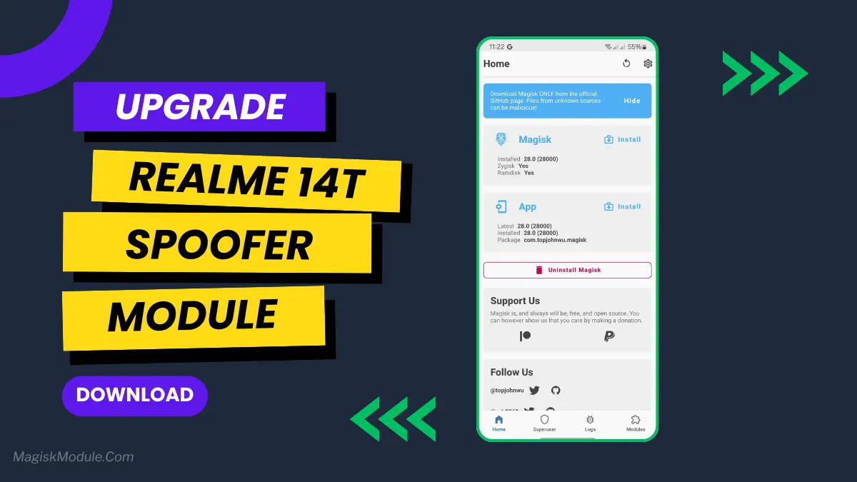Realme 14T 5G Spoofer Magisk Module logo