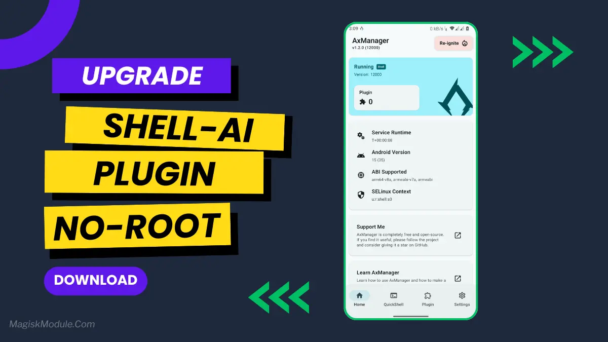 Install SHELL AI Plugin Via Magisk / KSU / AxManager logo
