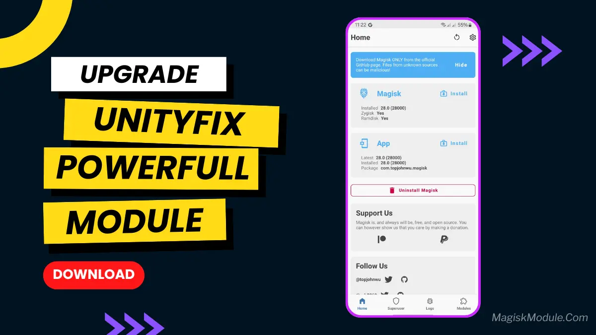 UnityFix Powerfull Magisk Module logo