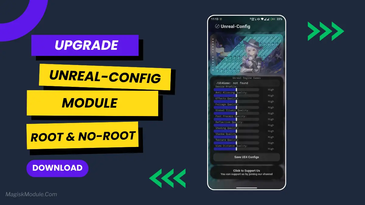 Unreal-Config Module: Install via Magisk or AxManager logo