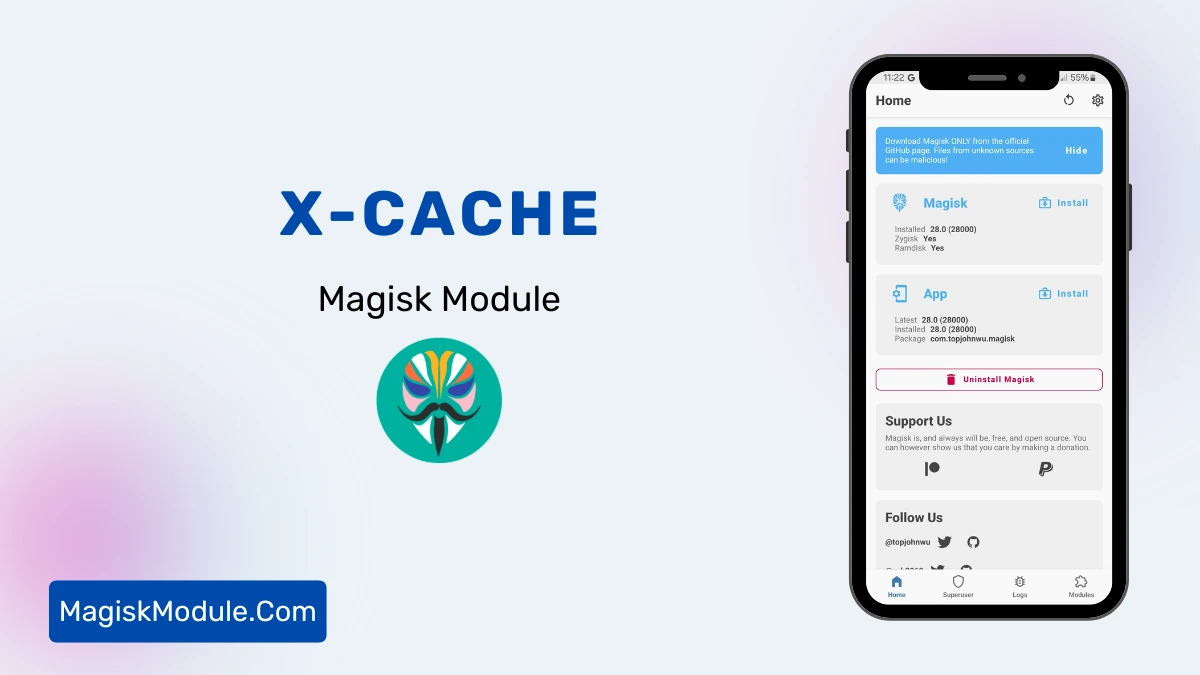 X-CACHE Magisk Module [Clean All Cache] logo