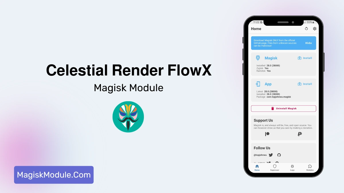 Celestial Render FlowX Install via Magisk / AxManager logo